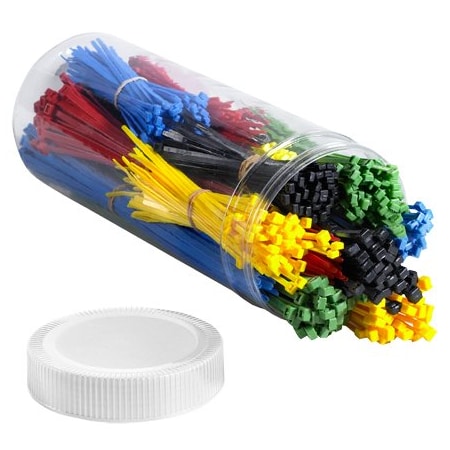 Bsc Preferred Cable Tie Kit, 5-1/2 in, 8 in, 11 in L, Assorted Colors, Nylon, 40 lb, 50 lb Strength, 1000 PK BUY00029306